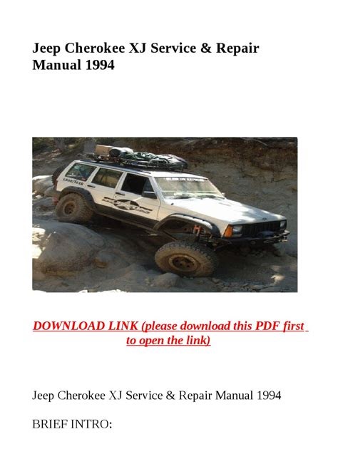 Download PDF Online 1994 jeep cherokee xj service repair manual