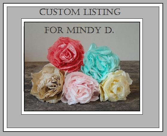 RESERVED- Custom listing for Mindy D.