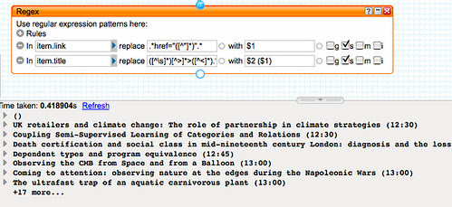 Yahoo pipes regex
