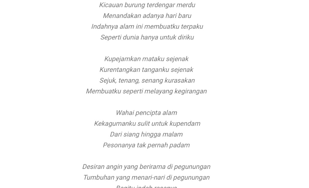 Puisi Tentang Alam Pegunungan