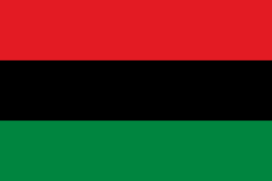 The red, black and green flag was created by t...