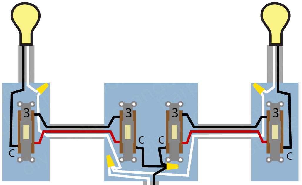 Four Way Switch Wiring Diagram Tutorial 3 Way Switches And 4 Way