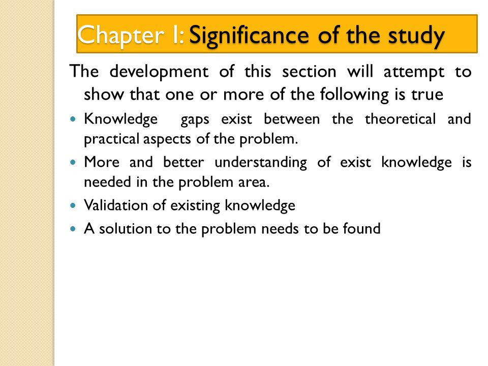 Definition of significance of the study in research study poster