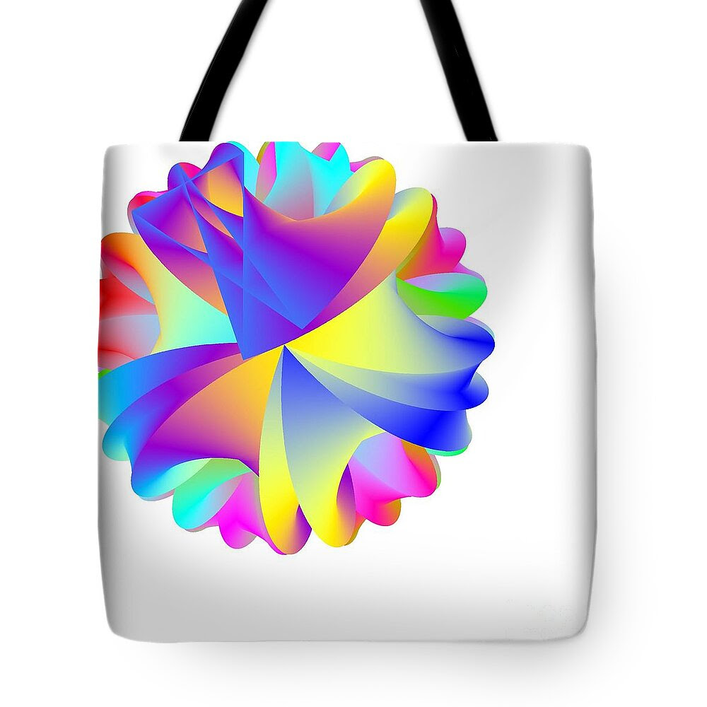 Rainbow Cluster Tote Bag featuring the digital art Rainbow Cluster by Michael Skinner