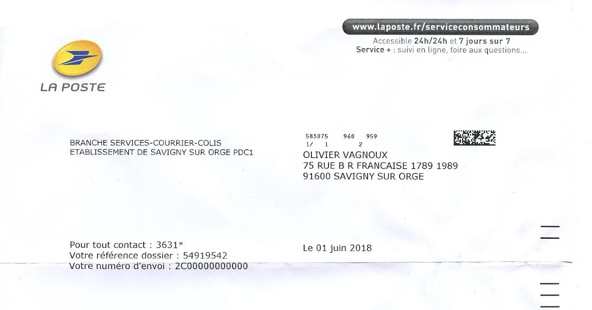 La Poste Envoi Lettre En Recommandé