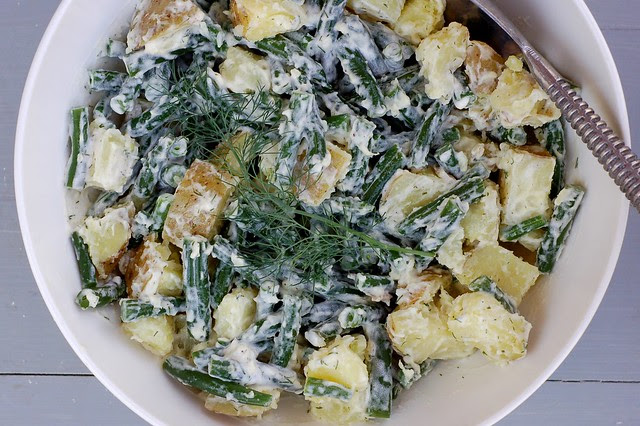 Greenbean, potato salad with lemon dill aioli by Eve Fox, Garden of Eating blog, copyright 2012
