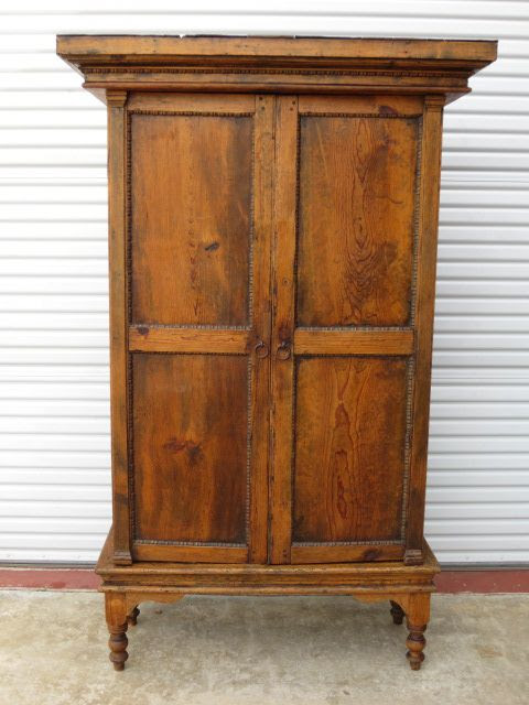 Primitive Pine Antique Rustic Armoire Cabinet Antique Furniture