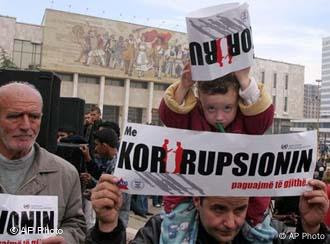 Albanien Korruptionsschild