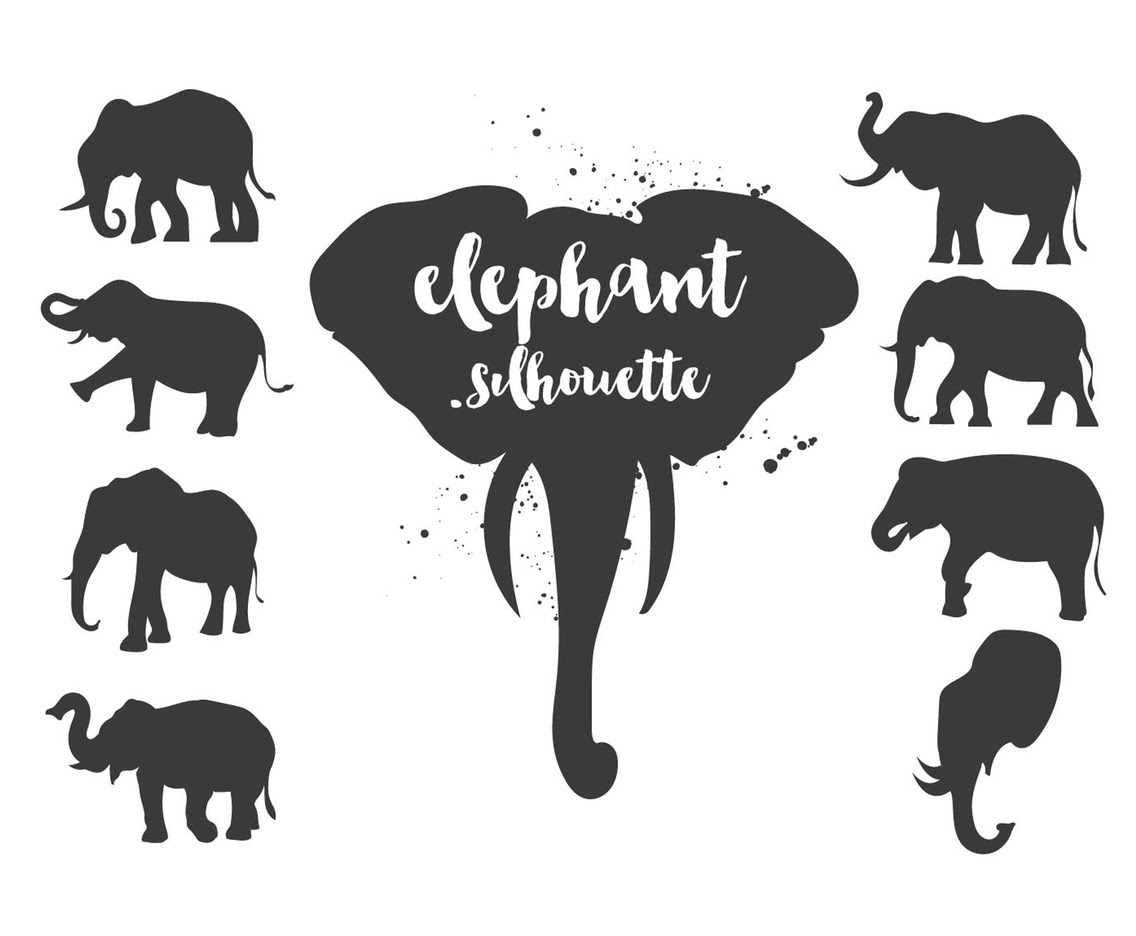 Free 272 Trunk Up Silhouette Elephant Svg SVG PNG EPS DXF File