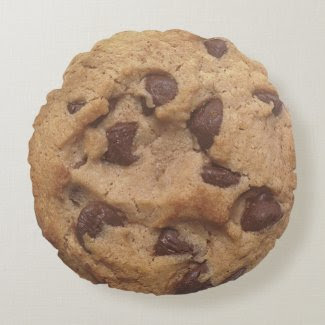 Chocolate Chip Cookie Novelty Round Pillow