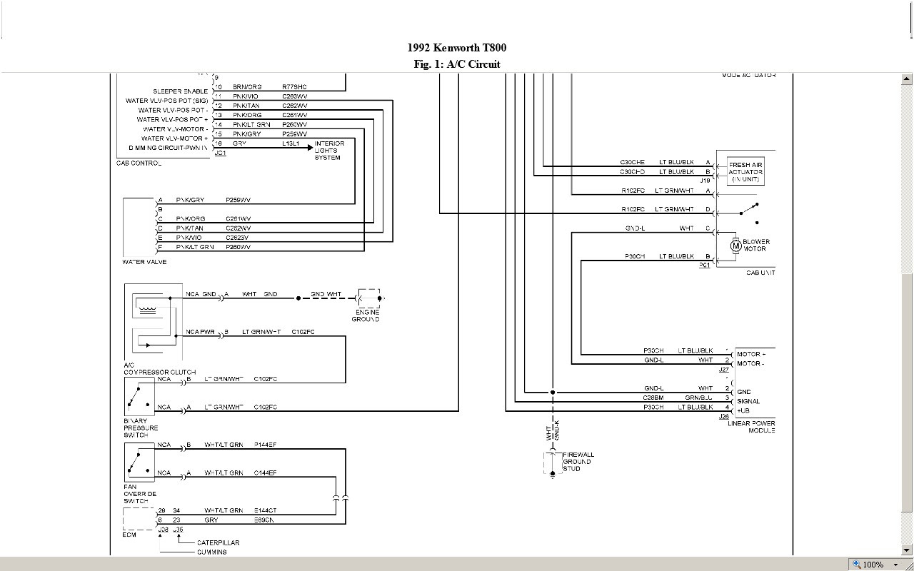 Kenworth T800 Engine Fan Wiring Diagram