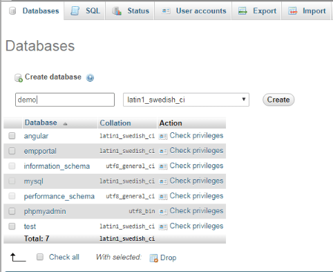 Mysql create user