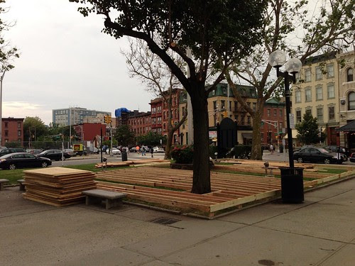 Dais under construction, City Hall, Jersey City