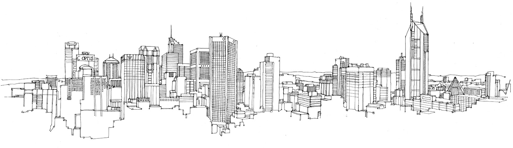 Chicago Skyline Drawing Easy