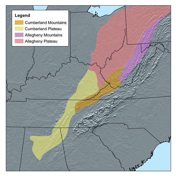 Appalachian Mountains Georgia Physical Map