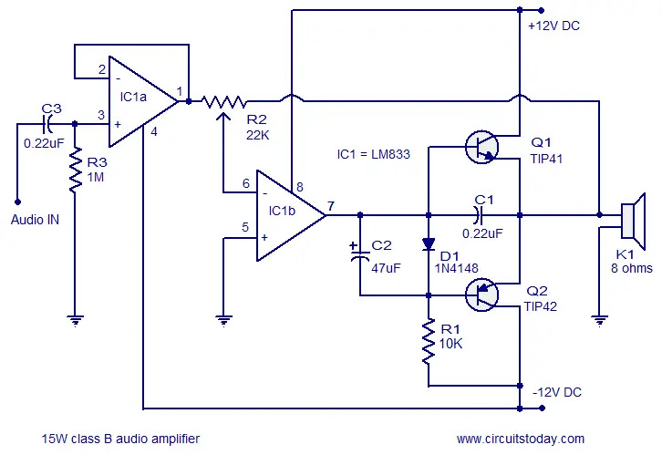 Tip41 Tip42 Amplifier Circuit - Circuit Diagram Images