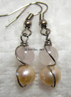 Wire wrapped pearl earrings Wire wrapped pearl earrings