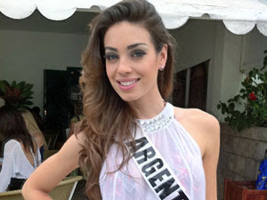 Miss Argentina disse estar muito feliz em participar de concurso (Foto: Luciana Bonadio/G1) Miss Argentina disse estar muito feliz em participar de concurso (Foto: Luciana Bonadio/G1)