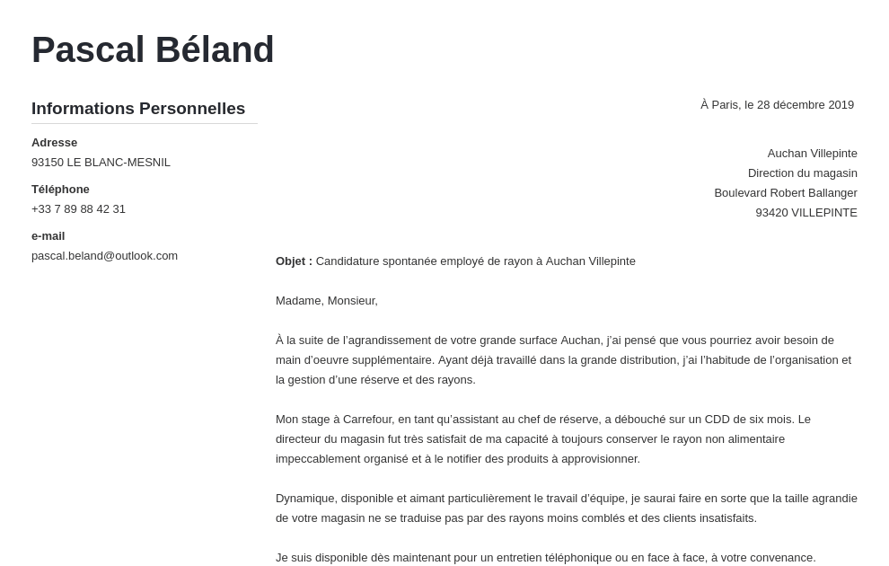 Lettre De Motivation Université Simple Et Courte