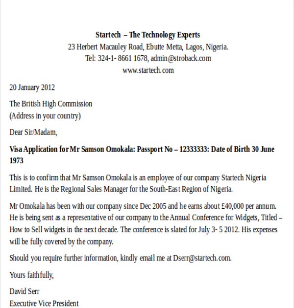 Sample Of A Recommendation For Passport Application / 51+ SAMPLE Formal