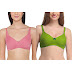 Clovia Women's Cotton Rich Non-Padded Non-Wired Bra with Double Layered
Cups + Women's Cotton Non-Padded Wirefree Bra with Demi Cups - Green