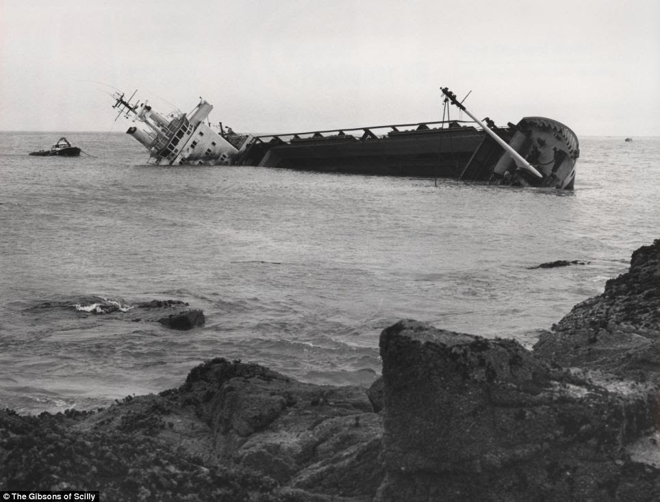Crash: This image shows the merchant vessel, The Cita, running aground of the coast of the Isle of Scilly in 1997