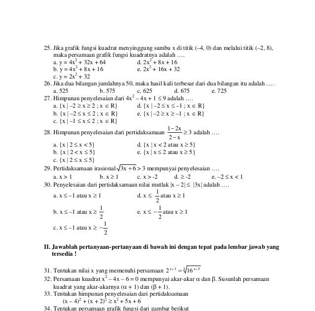 Contoh Soal Persamaan Fungsi Matematika Peminatan Kelas 10 Beserta