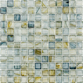 Elida Ceramica Glass Mosaic Celestial Blue Glass Mosaic Square Wall Tile (Common: 12-in x 12-in; Actual: 11.75-in x 11.75-in)