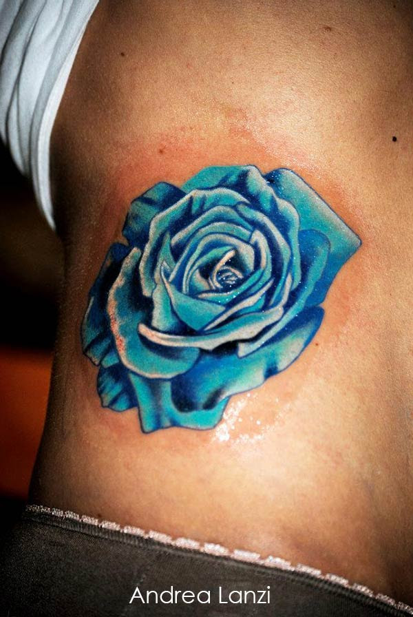 Tatouage Rose Bleue Tribal Goodies Fan