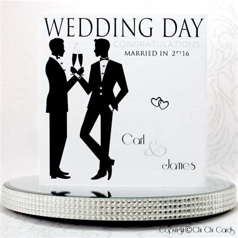 Luxurious Gay Wedding Card Two Grooms Cheers! Luxurious Gay Wedding Card Two Grooms Cheers!