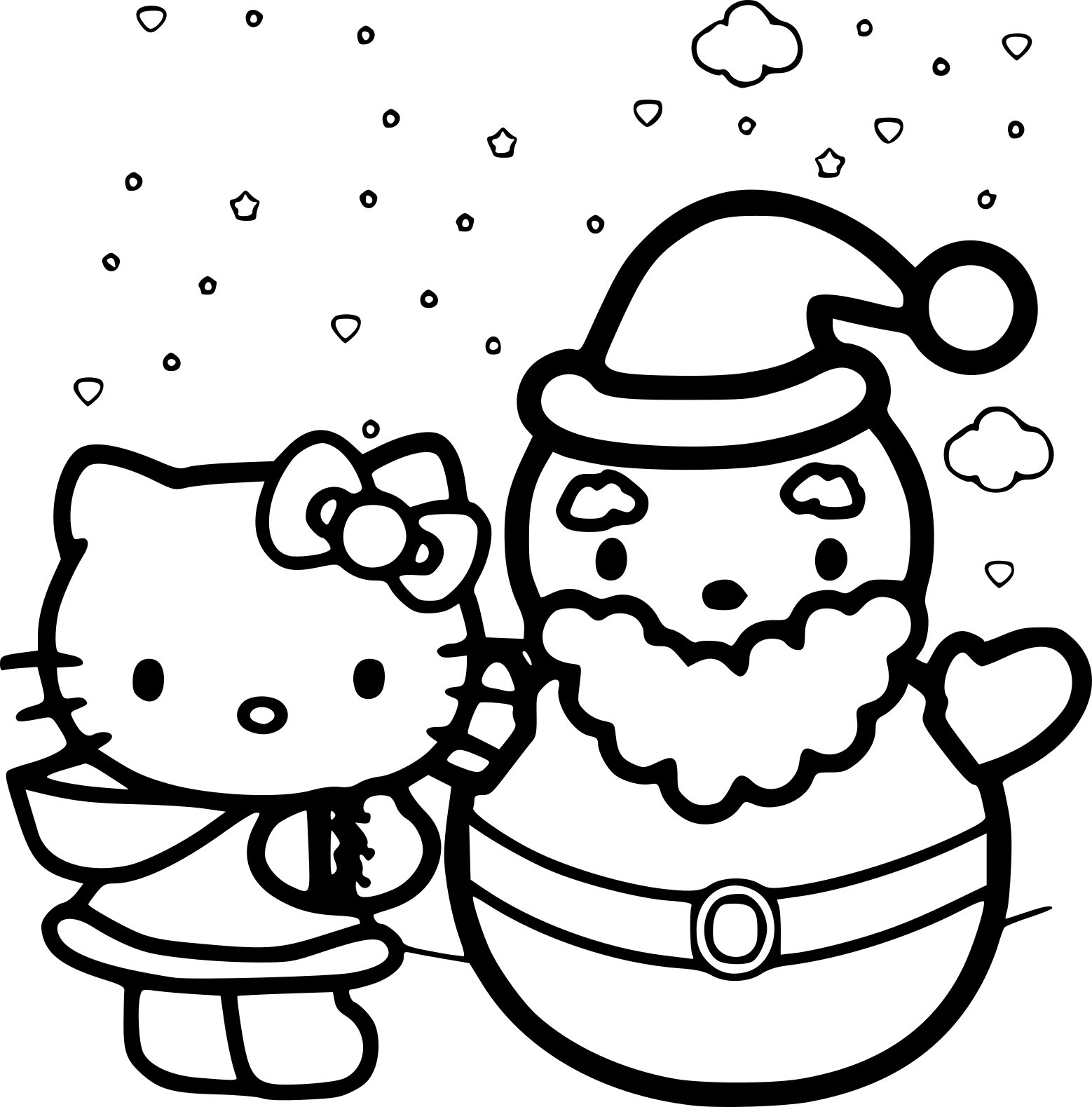 15 Coloriage Hello Kitty Noel | Imprimer et Obtenir une Coloriage Gratuit Ici