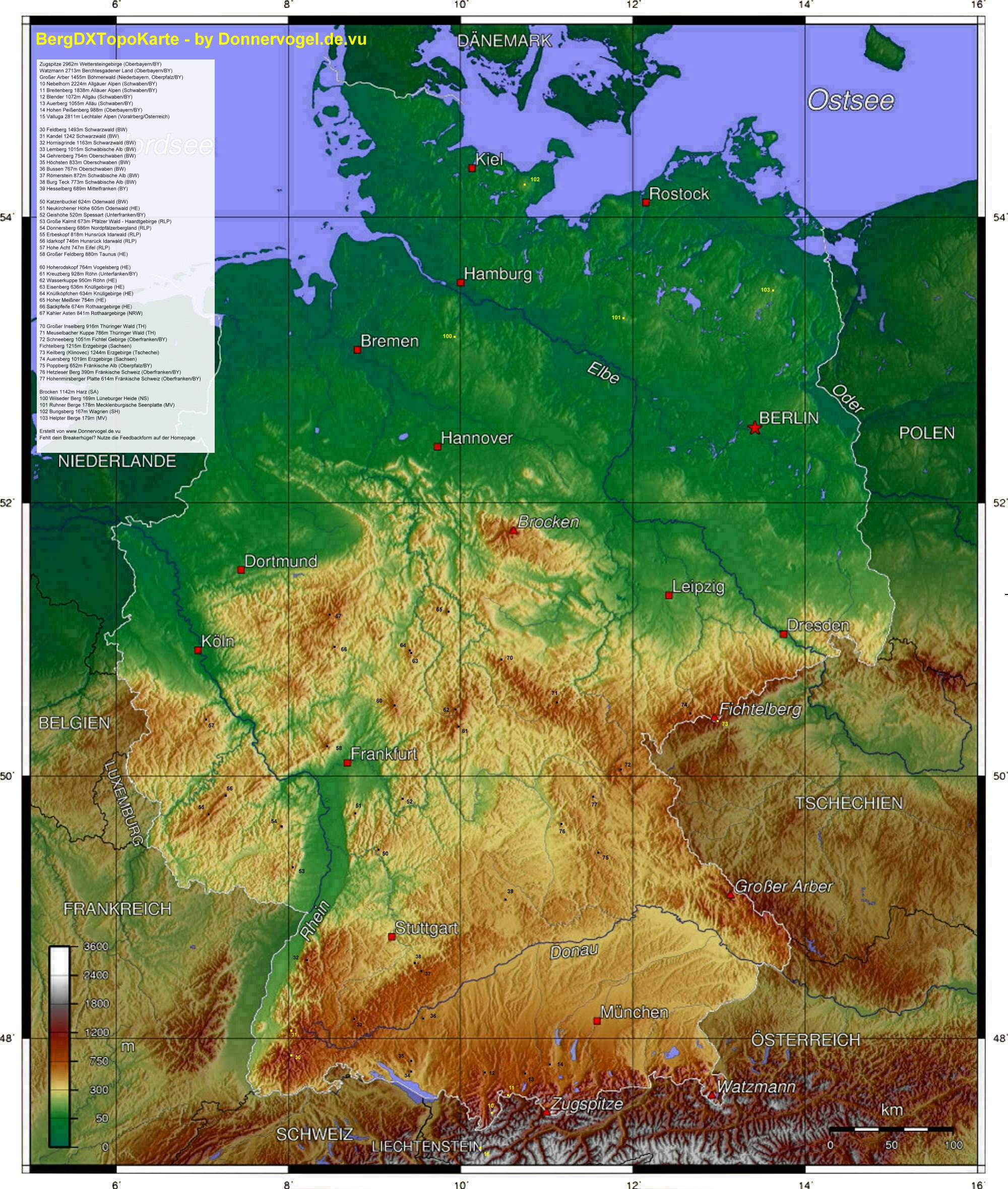 Deutschland Karte Berge