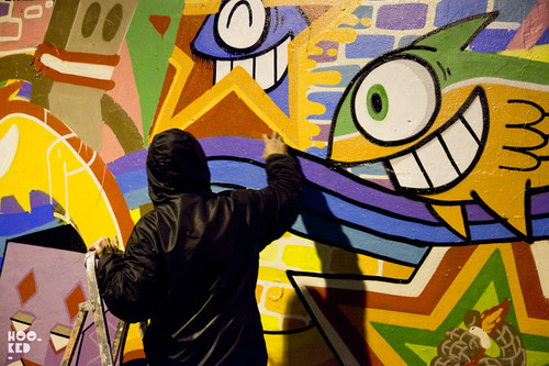 DIBO & PEZ, Streetart Mural in Shoreditch, London. 2012 Photo ©Hookedblog / Mark Rigney