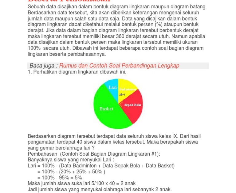 26+ Contoh Soal Diagram Lingkaran Dalam Bentuk Persen