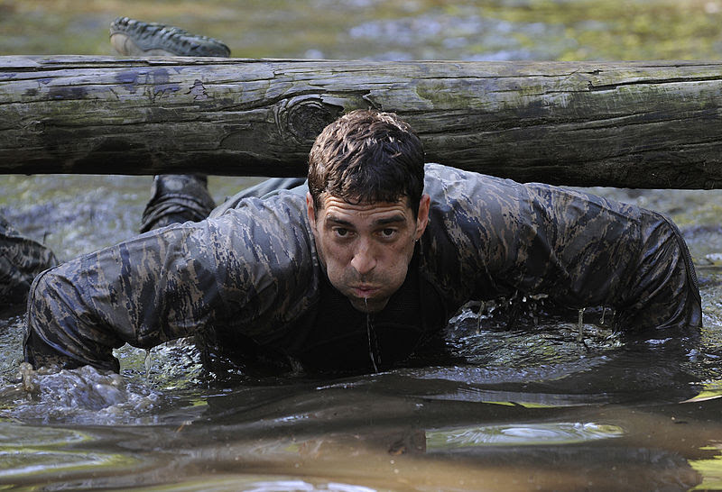 File:Defense.gov News Photo 120614-F-TR874-971 - U.S. Air Force Maj. Christopher Wright navigates through a water obstacle during a combat mission readiness evaluation the Pre-Ranger Course at Fort.jpg