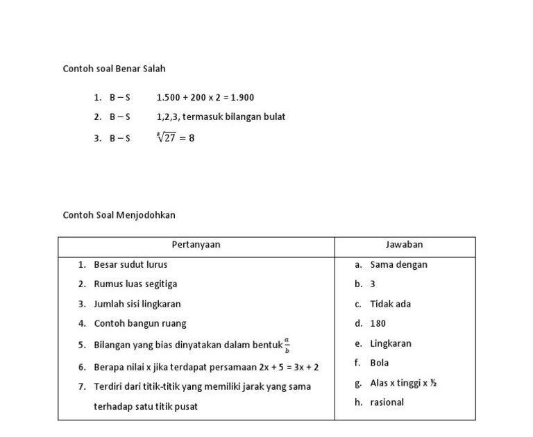 Hasil Penelusuran Untuk Kunci Jawaban Soal Matematika Kelas 6