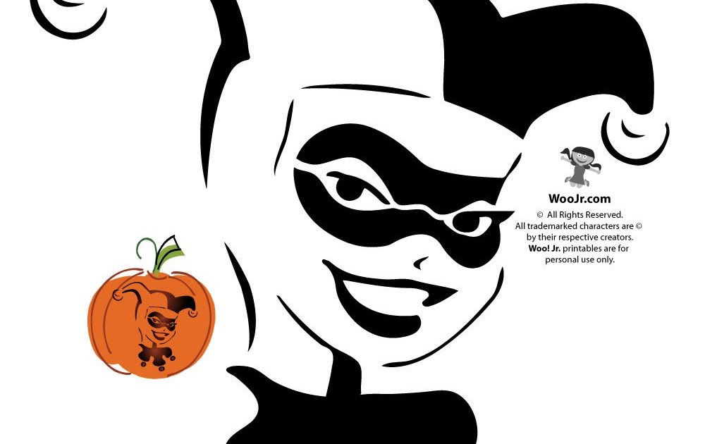 Harley Quinn Pumpkin Template Card Template