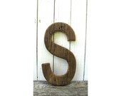 Unfinished Rustic Barn Wood Letter S - 12 inches tall - SecondNatureWoodwork Unfinished Rustic Barn Wood Letter S - 12 inches tall - SecondNatureWoodwork