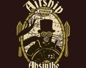 Airship Absinthe T-shirt, unisex, sizes S-XL, brown - sighcographics