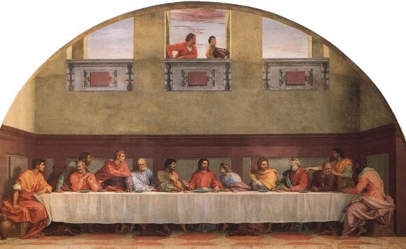 Андреа дель Сарто Тайная Вечеря 1520-1525 Фреска Монастырь Святого Сальви, Флоренция