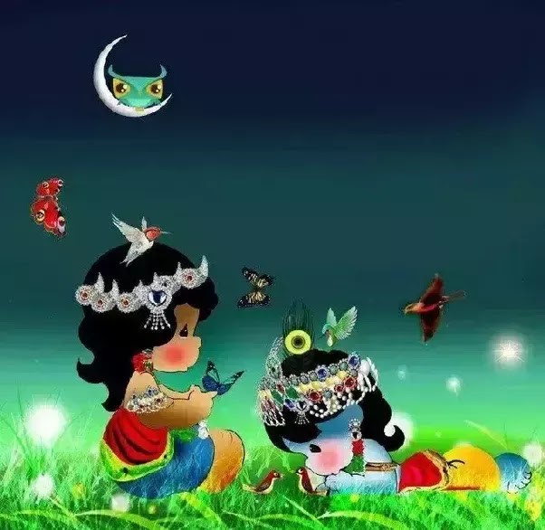 Wallpaper Radha Krishna Photo Cartoon
