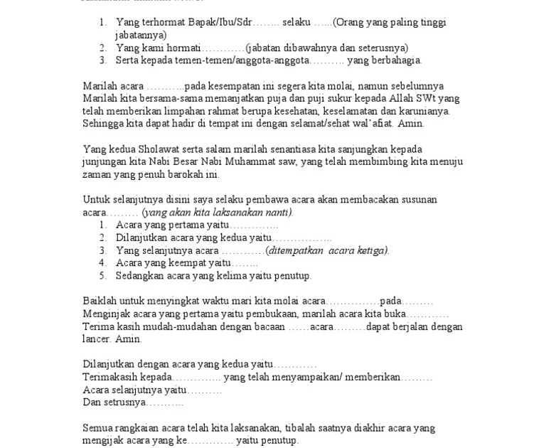 Penutup Acara Buka Bersama Btt Documents