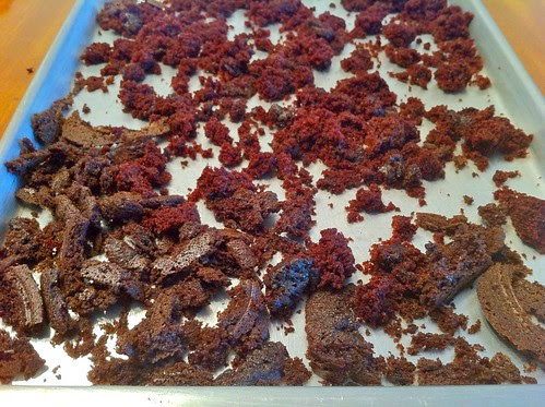 Spread Leftover Bits on Cake and Freeze
