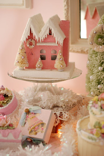Pink gingerbread house