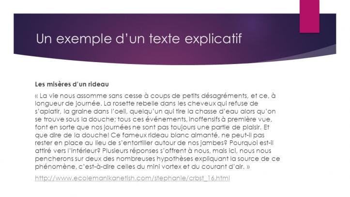 Exemple De Texte Explicatif Sur Le Voyage  Exemple de Texte