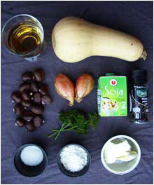 Velouté de potiron aux éclats de châtaignes