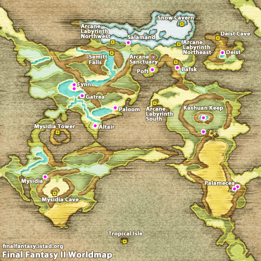 Final Fantasy 2 World Map World Map Atlas