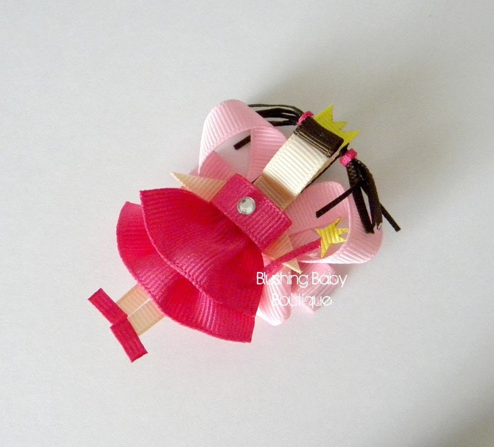 PINKALICIOUS-- Inspired by Pinkalicious- Pink Princess--Princess Hair Clip- Fancy Nancy