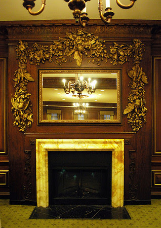 Fireplace in the Press Room