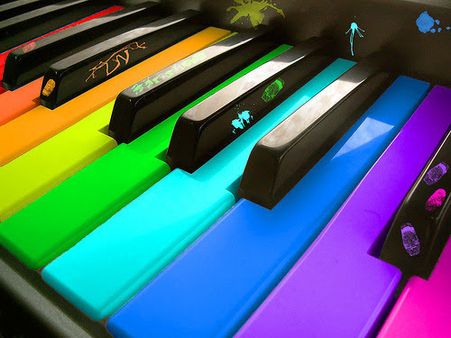 Rainbow piano photo